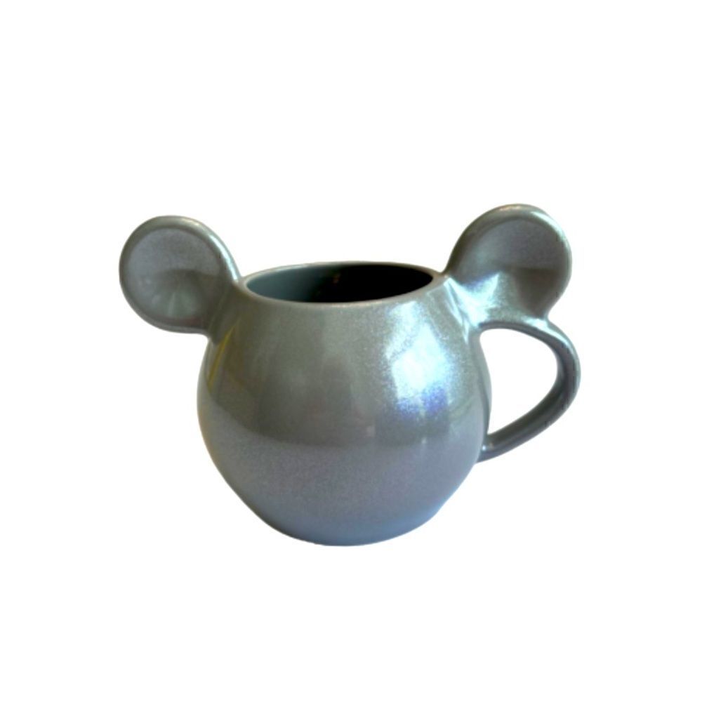 Disney Store Mickey Mouse Ears Gray Metallic Silver Coffee Mug 20oz
